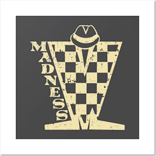 Madness Checkerboard HD - Distressed Cream Posters and Art